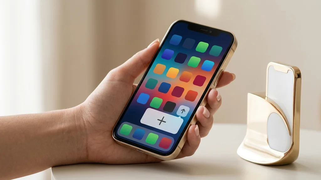 A smartphone showing a mobile app home screen, illustrating how to verify a genuine Royal Reels app on Android and iOS versus a browser shortcut or PWA.